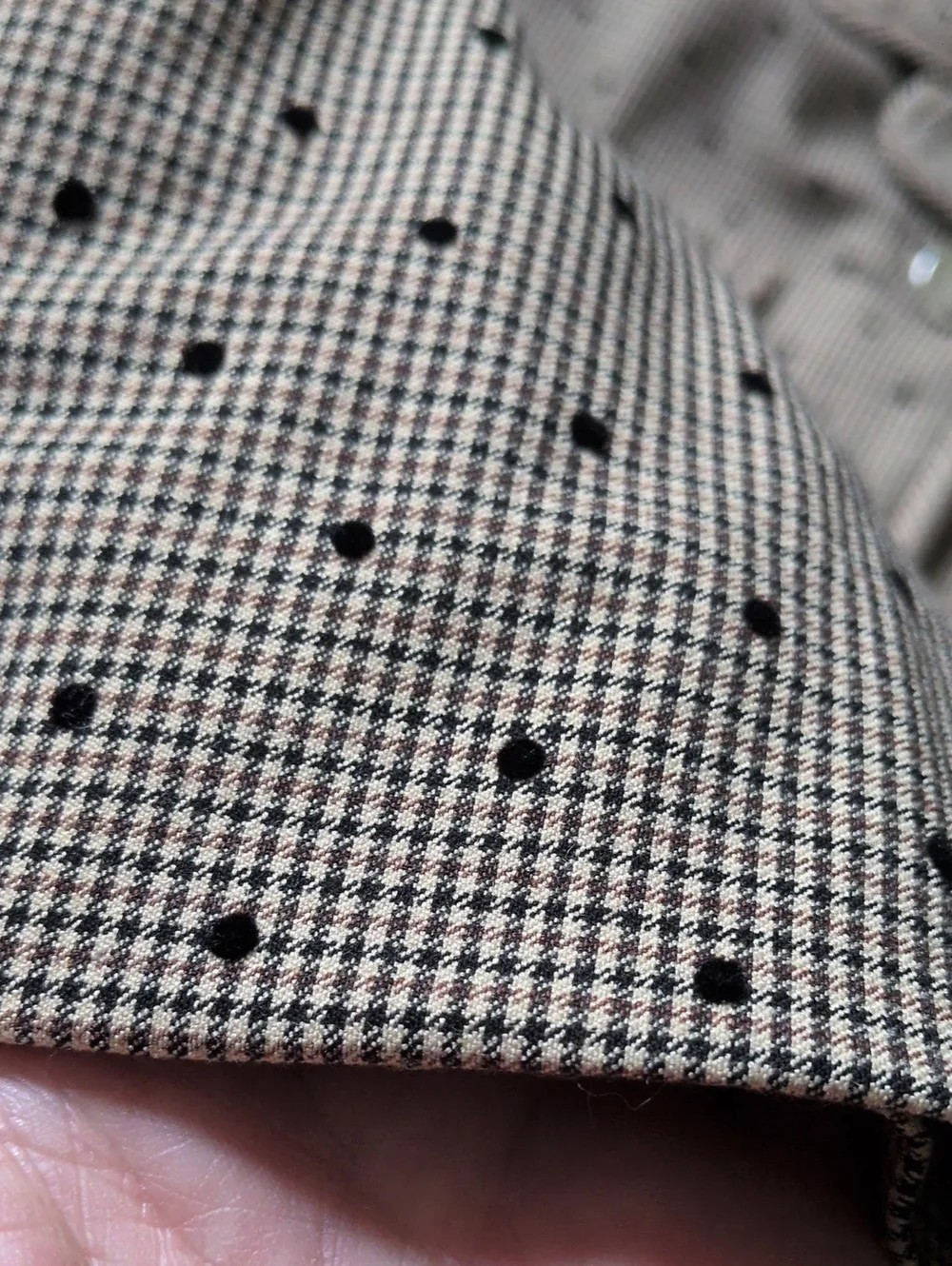 GANNI I NWT Brown & Black Lenzing Tiger's Eye Check Polka Dot Pattern Blazer, 38